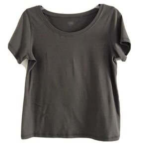 Eileen Fisher | Organic Cotton Gray Short Sleeve Round Neck Pullover T-Shirt